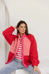 Betty Basics Franklin Fleecy Jacket Pink/ Red