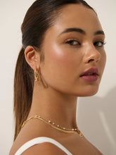 Load image into Gallery viewer, Lustre &amp; Sage Wavy Textured 18K Gold Plated Earrings
