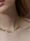 Lustre & Sage Hammered Plate 18K Gold Plated Necklace Gold
