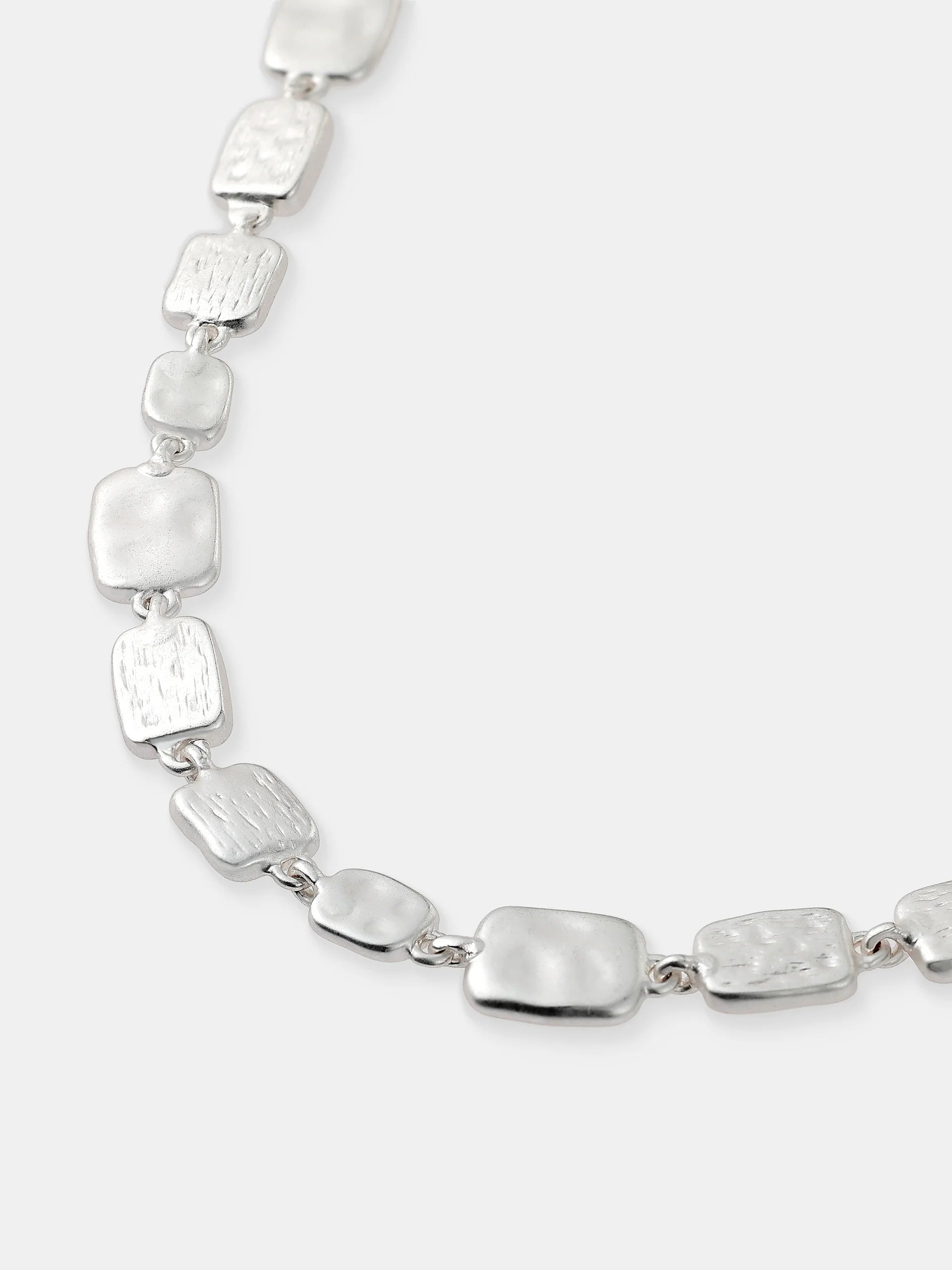 Lustre & Sage Hammered Plate Sterling Silver Necklace
