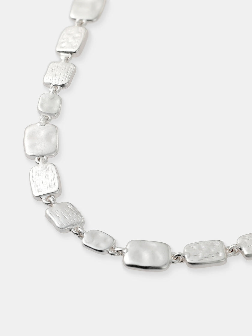 Lustre & Sage Hammered Plate Sterling Silver Necklace