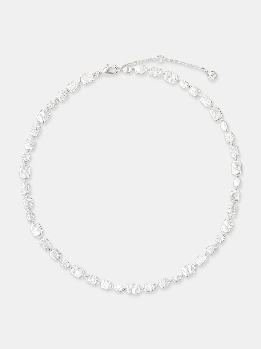 Lustre & Sage Hammered Plate Sterling Silver Necklace