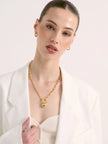 Lustre & Sage Divinity Heart 18K Gold Plated Necklace Gold