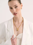 Lustre & Sage Divinity Heart 18K Gold Plated Necklace Gold