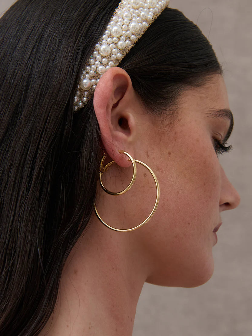 Lustre & Sage Classic 30mm 18k Gold Plated Hoops