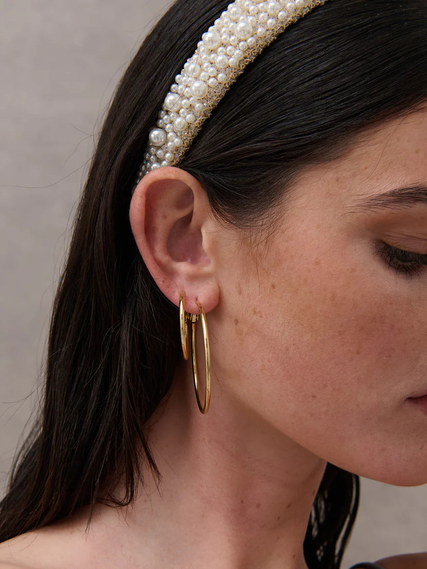 Lustre & Sage Classic 30mm 18k Gold Plated Hoops