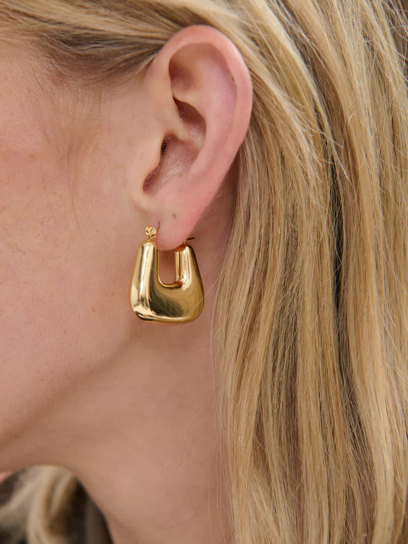 Lustre & Sage Square Crush 18k Gold Plated Earrings