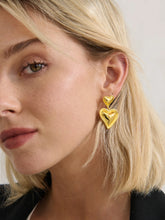 Load image into Gallery viewer, Lustre &amp; Sage Double Heart 18K Gold Plated Earrings
