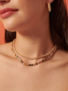 Lustre & Sage Rainbow Tennis 18K Gold Plated Necklace