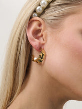 Load image into Gallery viewer, Lustre &amp; Sage Crescent Pearl 18K Gold Plated Earrings
