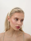 Angels Whisper Satin Plain Padded Headband White