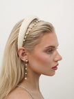 Angels Whisper Satin Plain Padded Headband White