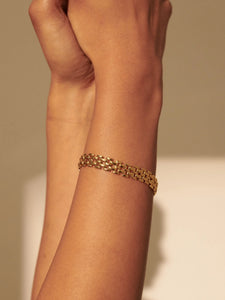 Lustre & Sage Popcorn Chain 18K Gold Bracelet