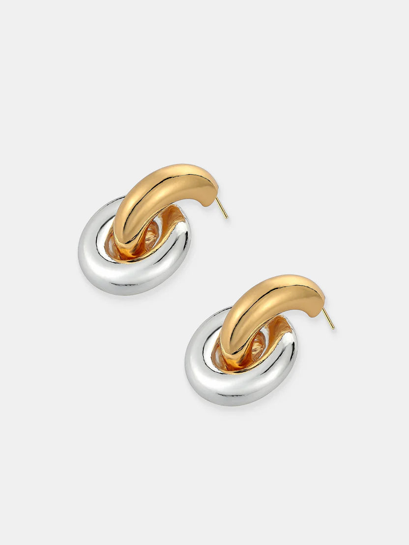 Lustre & Sage Evie Mix Metal Plated Earrings Multi