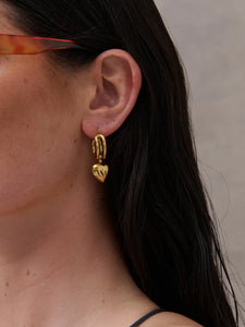 Lustre & Sage Rome Heart 18K Gold Plated Earrings