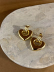 Lustre & Sage Tania Heart 18K Gold Plated Earrings