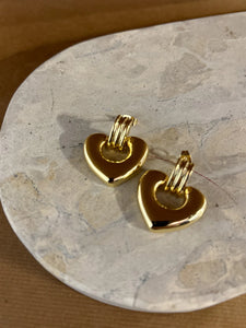 Lustre & Sage Tania Heart 18K Gold Plated Earrings