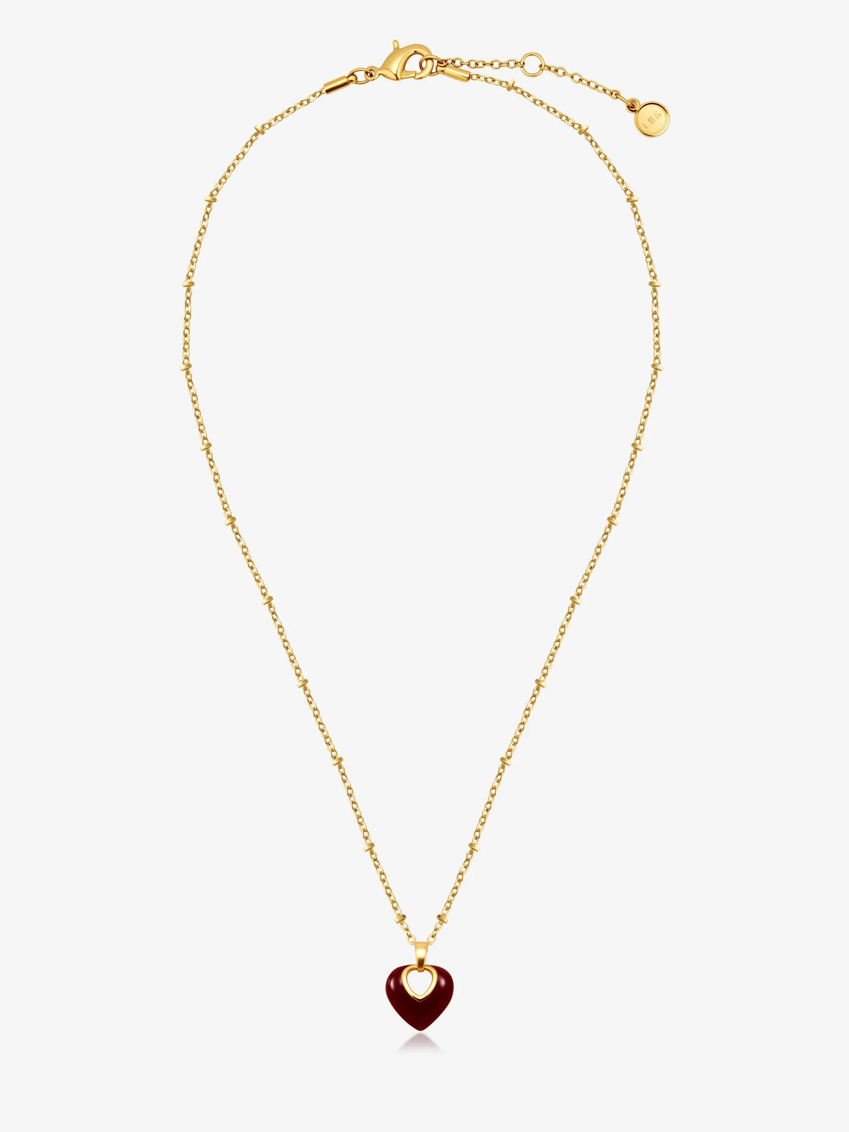 Lustre & Sage Jules Red Heart 18k Gold Plated Necklace