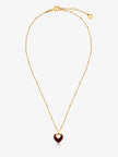 Lustre & Sage Jules Red Heart 18k Gold Plated Necklace