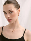 Lustre & Sage Jules Red Heart 18k Gold Plated Necklace