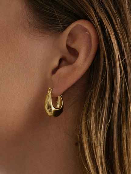 Lustre & Sage Kuba Brushed 18k Gold Plated Earrings