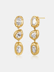 Lustre & Sage Cascade Crystal 18K Plated Drop Earrings Gold