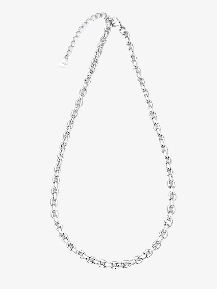 Lustre & Sage Vantage Rope Sterling Silver Plated Necklace