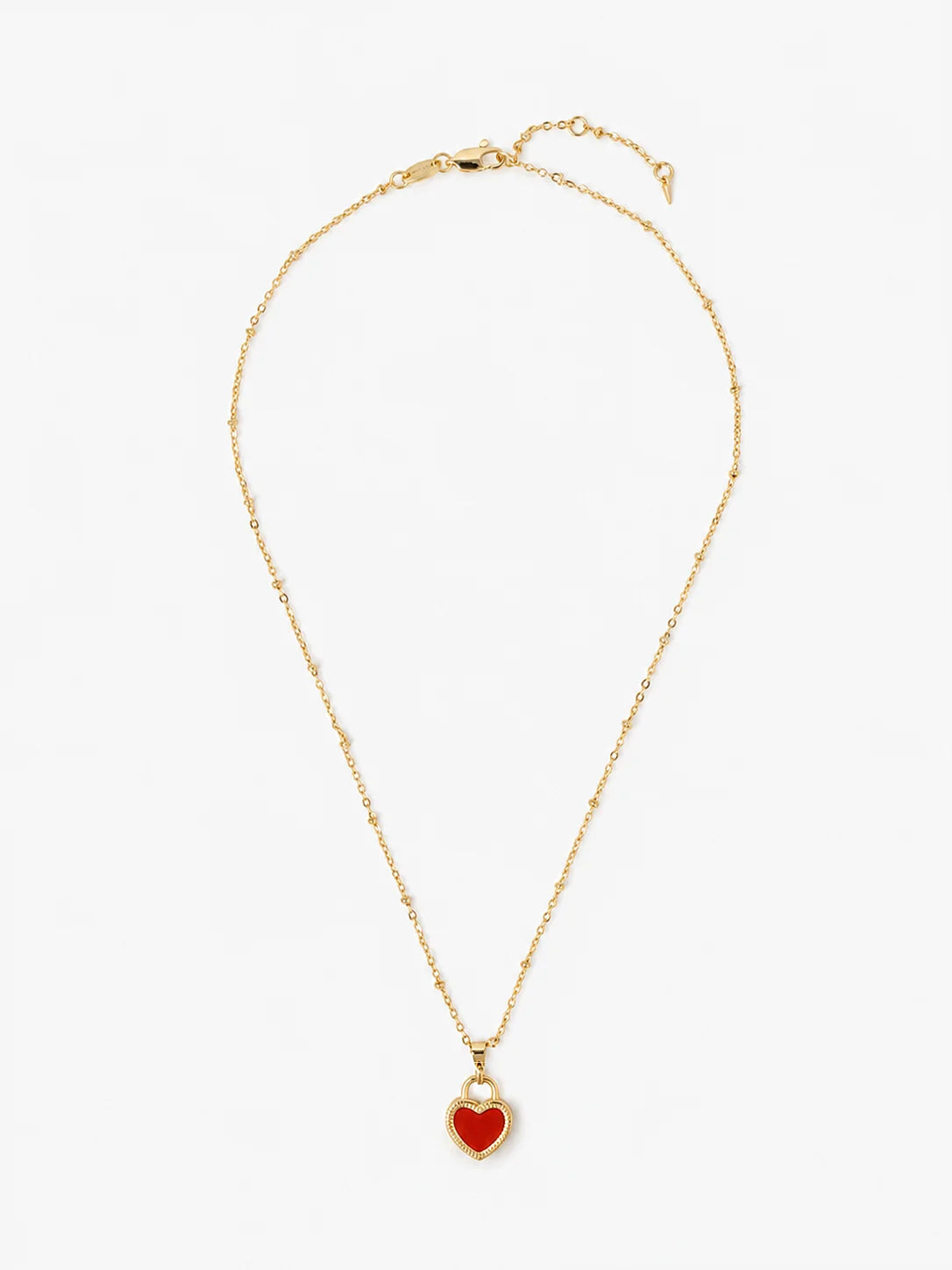 Lustre & Sage Valentina Reversible Heart Necklace Red/White
