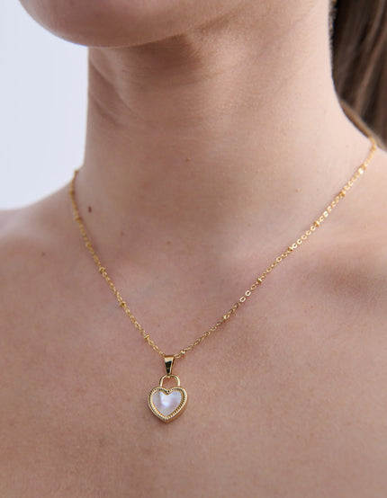 Lustre & Sage Valentina Reversible Heart Necklace Red/White