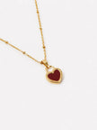 Lustre & Sage Valentina Reversible Heart Necklace Red/White