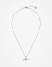 Lustre & Sage Dual Tone T-Bar Necklace