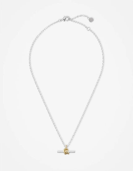 Lustre & Sage Dual Tone T-Bar Necklace