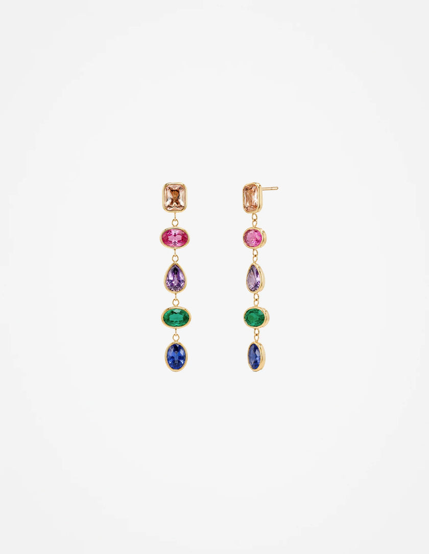 Lustre & Sage Selah Multicolour 18K Gold Plated Drop Earrings