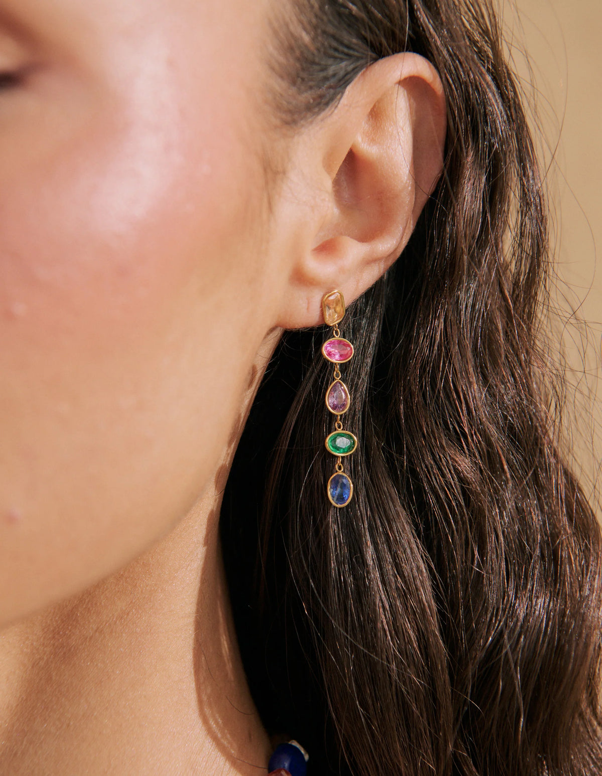 Lustre & Sage Selah Multicolour 18K Gold Plated Drop Earrings