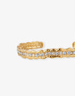 Lustre & Sage Lusine Hammered Rhinestone Cuff Bangle Gold