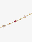 Lustre & Sage Rosy Glass Crystal Bezel Station Bracelet