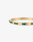 Lustre & Sage Viridian Crystal 18K Gold Plated Bangle