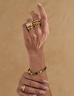Lustre & Sage Viridian Crystal 18K Gold Plated Bangle