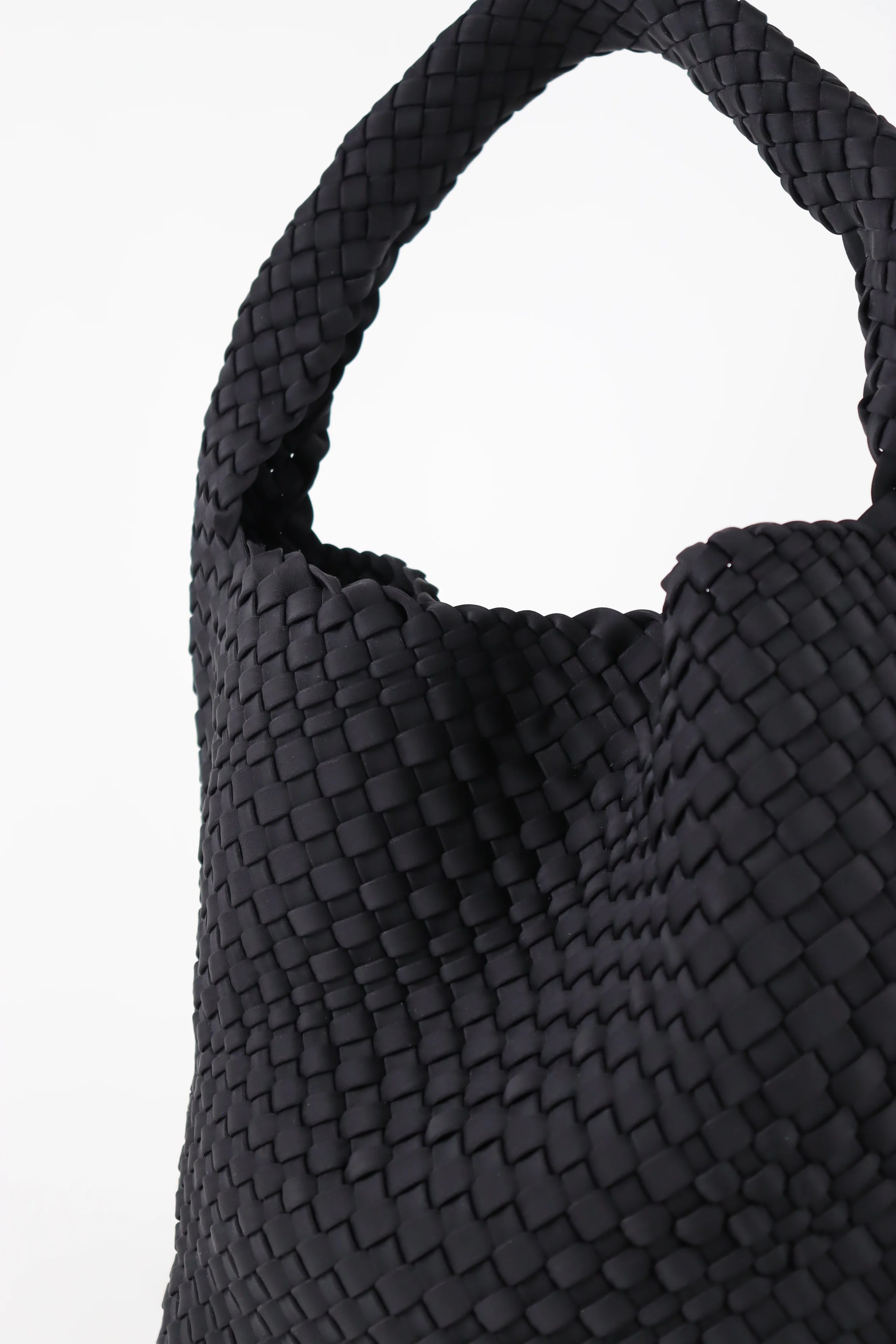 Lustre & Sage Layla Woven Tote Bag Black