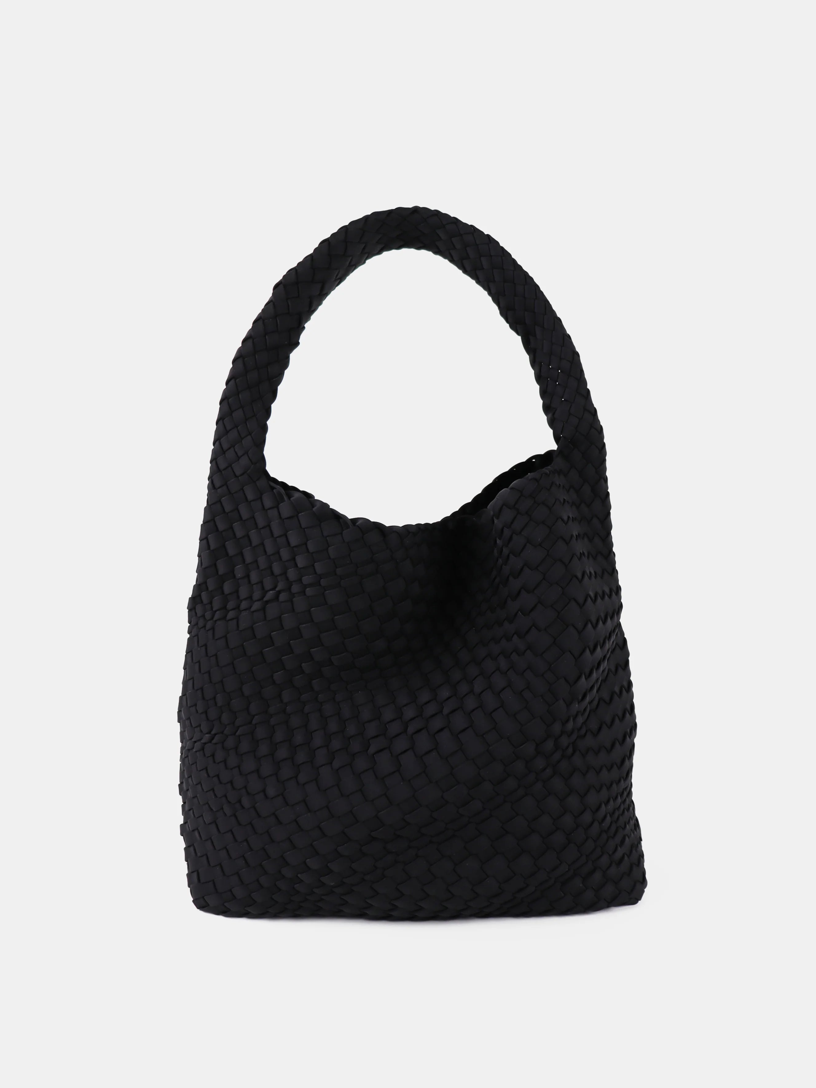 Lustre & Sage Layla Woven Tote Bag Black