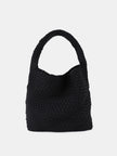 Lustre & Sage Layla Woven Tote Bag Black