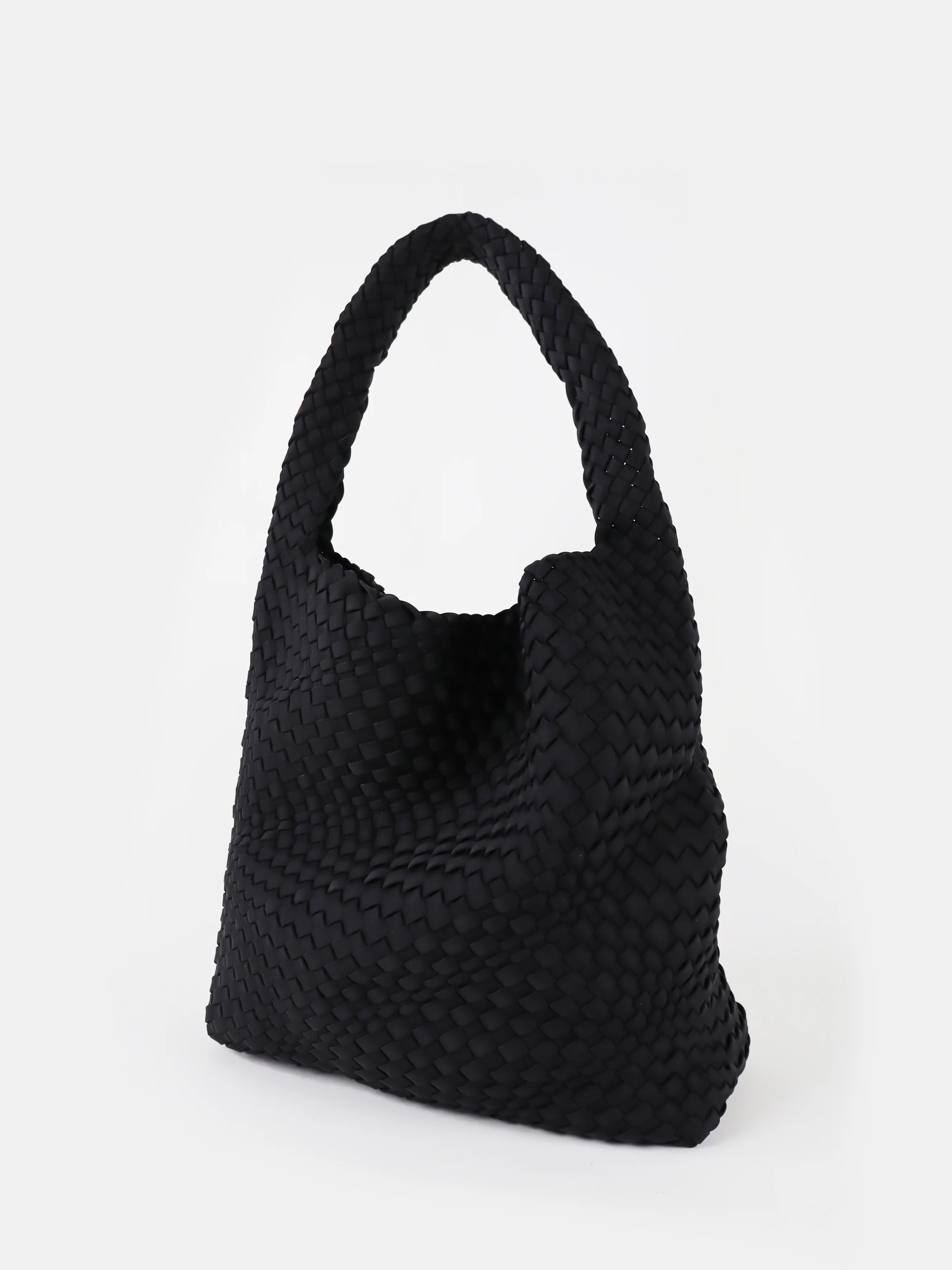 Lustre & Sage Layla Woven Tote Bag Black