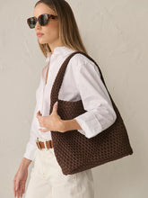 Load image into Gallery viewer, Lustre &amp; Sage Layla Woven Tote Bag Brown
