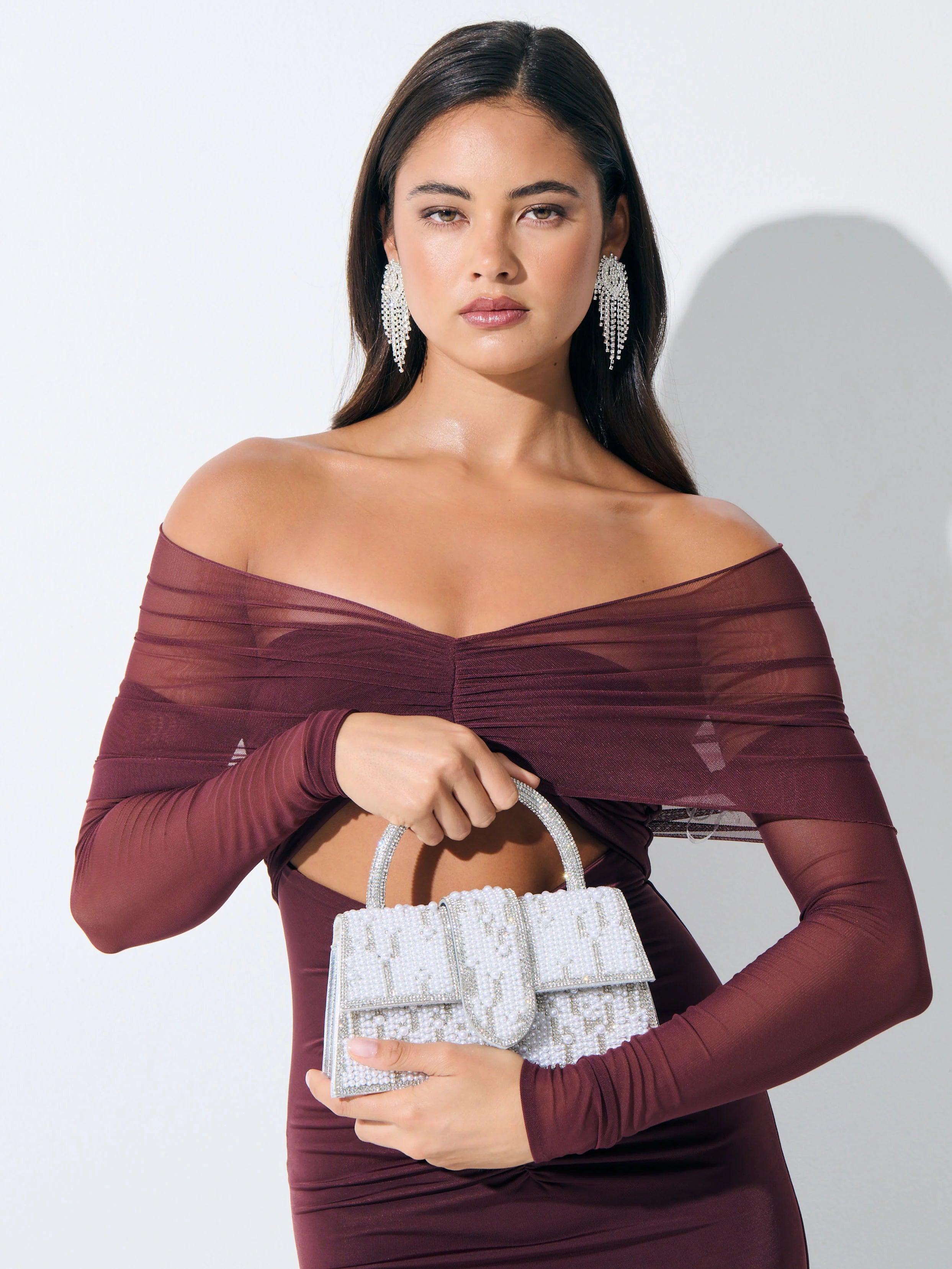 Lustre & Sage Lumière Pearl Top Handle Bag