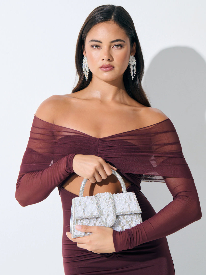 Lustre & Sage Lumière Pearl Top Handle Bag