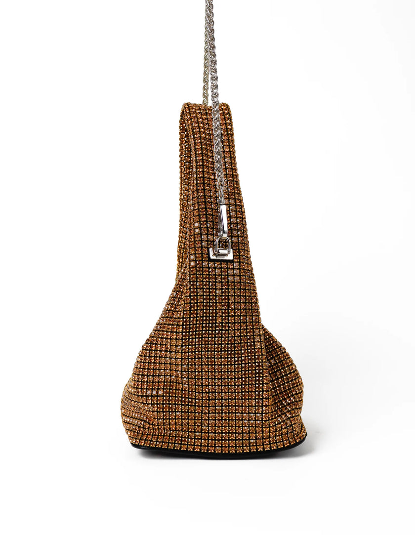 Lustre & Sage Paris Rhinestone Handbag Gold