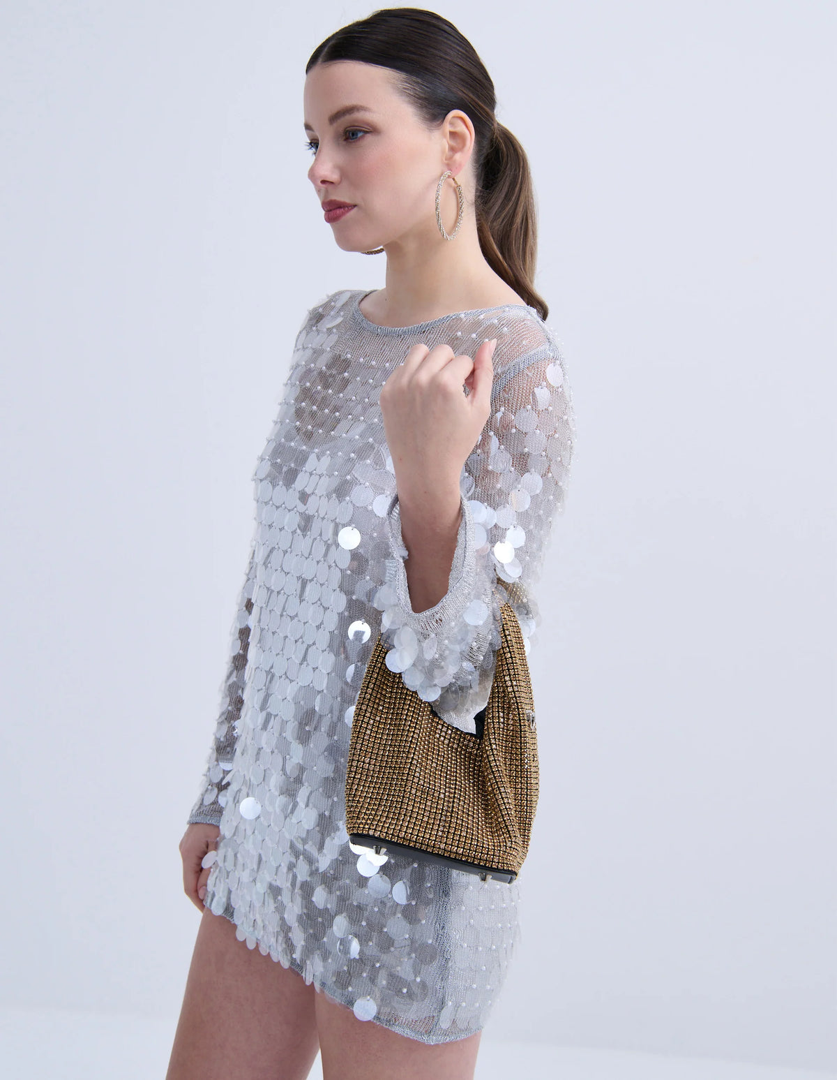 Lustre & Sage Paris Rhinestone Handbag Gold
