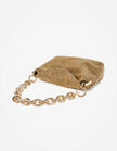 Lustre & Sage Reverie Metallic Beaded Chain Bag Gold