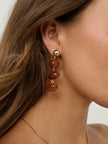 Lustre & Sage Roberto Resin Drop Earrings Brown