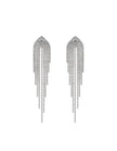 Lustre & Sage Veil Fringe Rhinestone Earrings Silver